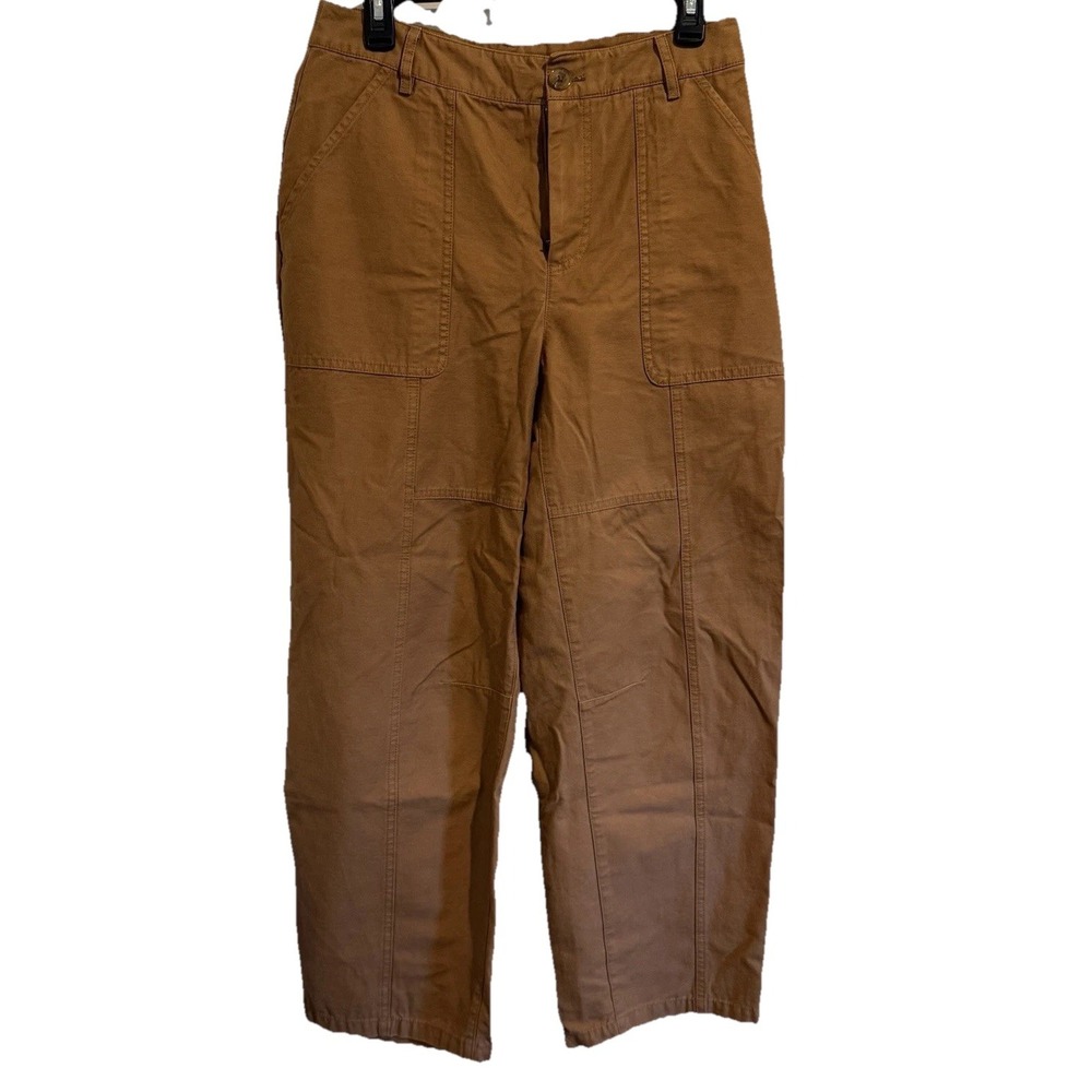 On-34th‎ Women's Solid Easy Wide-Leg Pants With Pockets Brown Size 6 NWOT